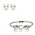 Conjunto de brinco e bracelete liso banho em rodio branco - Imagem 1