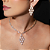 Conjunto de brinco e colar de luxo com zirconia cristal banho em ouro 18k - Imagem 2