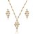 Conjunto de brinco e colar de luxo com zirconia cristal banho em ouro 18k - Imagem 1