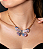 Conjunto de brinco e colar de borboleta com zirconia colorida banho em ouro 18k - Imagem 3