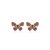 Conjunto de brinco e colar de borboleta com zirconia colorida banho em ouro 18k - Imagem 4