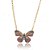 Conjunto de brinco e colar de borboleta com zirconia colorida banho em ouro 18k - Imagem 5