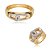 Conjunto de bracelete e anel cravejado com zircônia cristal banho em ouro 18k - Imagem 1