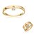 Conjunto de pulseira e anel cravejado com zirconia cristal banho em ouro 18k - Imagem 2