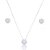 Conjunto de brinco e colar com zirconia cristal banho em rodio branco - Imagem 1