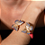 Conjunto de brinco e pulseira de borboleta esmaltado com zirconia banho em ouro 18k - Imagem 3