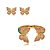 Conjunto de brinco e pulseira de borboleta esmaltado com zirconia banho em ouro 18k - Imagem 2