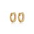 Brinco de argola cravejado de zirconia cristal banho em ouro 18k - Imagem 1