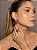 Conjunto de brinco e anel cravejado de zircônia pink banho em ouro 18k - Imagem 3