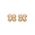 Conjunto de brinco e anel de borboleta cravejado de zirconia cristal banho em ouro 18k - Imagem 4