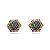 Brinco de base cravejado de zirconia colorida banho em ouro 18k - Imagem 1