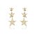 Brinco de base cravejado de zirconia cristal banho em ouro 18k - Imagem 1