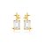Brinco cravejado de zircônia cristal banho em ouro 18k - Imagem 1