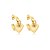 Brinco de argola com coração cravejado de zircônia cristal banho em ouro 18k - Imagem 1