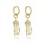 Brinco de argola cravejado de zirconia cristal banho em ouro 18k - Imagem 1