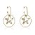 Brinco de argola com detalhe de estrela cravejado de zircônia cristal banho em ouro 18k - Imagem 2