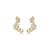 Brinco ear cuff flor cravejado de zircônia cristal banho em ouro 18k - Imagem 1