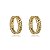 Brinco de argola cravejado de zirconia colorida banho em ouro 18k - Imagem 1