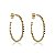 Brinco de argola cravejado de zirconia colorida banho em ouro 18k - Imagem 1