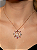 Colar com pingente religioso cravejado de zircônia colorida banho em ouro 18k - Imagem 2