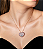 Colar com pingente cravejado de zirconia colorida banho em ouro 18k - Imagem 2