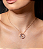Colar com pingente madreperola cravejado de zirconia colorida banho em ouro 18k - Imagem 2