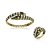 Conjunto de pulseira e anel cravejado de zirconia onix banho em ouro 18k - Imagem 2