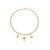 Colar com pingente cravejado de zirconia cristal banho em ouro 18k - Imagem 1