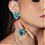 Conjunto de brinco e anel esmaltado com zircônia esmeralda e ametista banho em ouro 18k - Imagem 2
