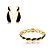 Conjunto de pulseira e brinco esmaltado liso banho em ouro 18k - Imagem 1