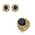Conjunto de brinco e anel cravejado de zirconia e pedra fusion banho em ouro 18k - Imagem 1