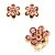 Conjunto de Brinco e Anel Flor com zircônia Ametista Banho em Ouro 18K - Imagem 1