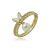 Conjunto de brinco e anel de perola cravejado de zirconia cristal banho em ouro 18k - Imagem 4