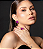 Conjunto brinco e anel cravejado de zirconia e pedra fusion banho em ouro 18k - Imagem 3