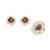 Conjunto de brinco e anel de flor esmaltado com pedra fusion coral banho em ouro 18k - Imagem 2