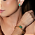 Conjunto brinco e bracelete cravejado de zirconia e pedra fusion banho em ouro 18k - Imagem 2