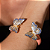 Conjunto de brinco e pulseira de borboleta esmaltado com zirconia banho em ouro 18k - Imagem 4