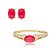 Conjunto de brinco e bracelete cravejado de zirconia e pedra fusion banho em ouro 18k - Imagem 1
