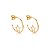 Brinco de argola liso com detalhe de estrela banho em ouro 18k - Imagem 1