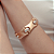Conjunto de bracelete e brinco acetinado banho duplo - Imagem 2