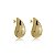 Brinco de gota dourado liso banho em ouro 18K - Imagem 1