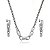 Conjunto de brinco e colar acetinado liso banho rodio branco - Imagem 1