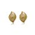 Brinco liso dourado acetinado banho em ouro 18K - Imagem 2