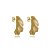 Brinco dourado liso acetinado banho em ouro 18K - Imagem 1