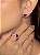 Conjunto de brinco e anel esmaltado com zircônia rubi banho em ouro 18k - Imagem 2