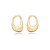 Brinco dourado liso acetinado banho em Ouro 18K - Imagem 2