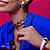 Conjunto de brinco e bracelete esmaltado com zirconia banho em ouro 18k - Imagem 2