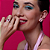 Conjunto de brinco e anel esmaltado com zirconia banho em Ouro 18K - Imagem 2