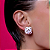 Conjunto de brinco e anel esmaltado com zirconia banho em Ouro 18K - Imagem 4