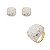Conjunto de brinco e anel esmaltado com zirconia banho em Ouro 18K - Imagem 1